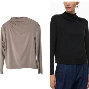 ARITZIA Babaton Boardroom Longsleeve Cowlneck in Taupe Size S